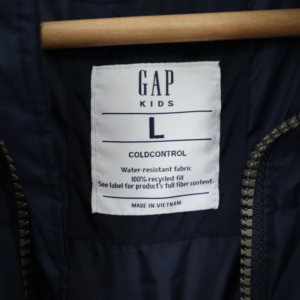 Gap Kids ColdControl Puffer Vest Navy Blue Full Zip Water Resistant Boys Large